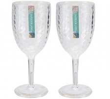Large Wine Clear Plastic Dimple Glass Effect Party Drinking QTY 2 4 6 or 8s