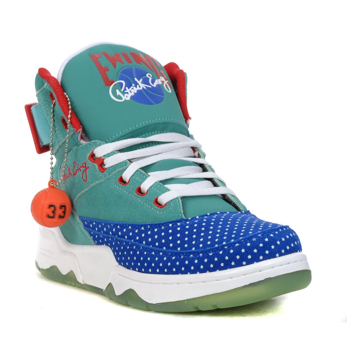 Patrick Ewing 33 HI 1990 All-Star Baltic/Sea/Red Basketball Shoes