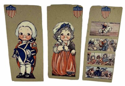 Antique 1919 Pictorial Review Dolly Dingle Paper Cut Outs Washington's Birthday