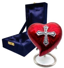 Jesus Cross Heart Keepsake Urn Cremation Small Urn for Ashes- Perfect for Adults