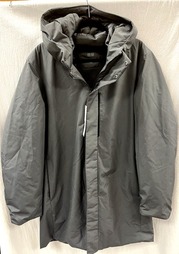 New UNIQLO Hybrid Down Hooded Parka HT00190ZE Gray - Unisex Size L
