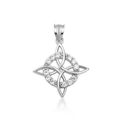 .925 Sterling Silver Irish Celtic Cross Halo Pendant Necklace | eBay ...