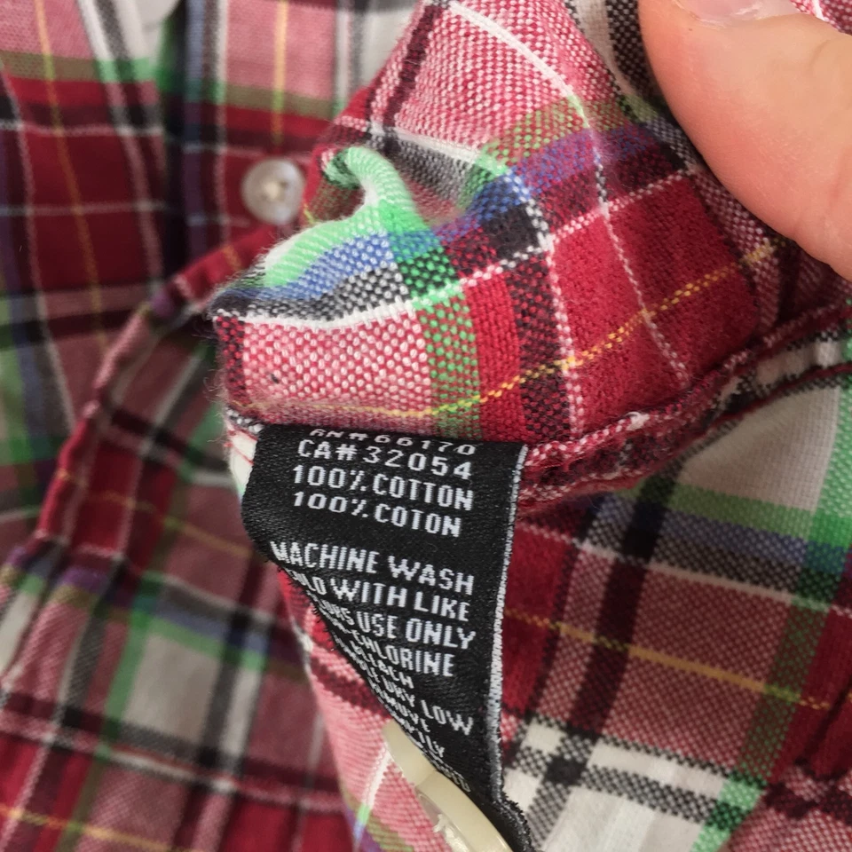 Hawkings McGill manly long board mens button up shirt size M red plaid 080548 - Image 4 of 4