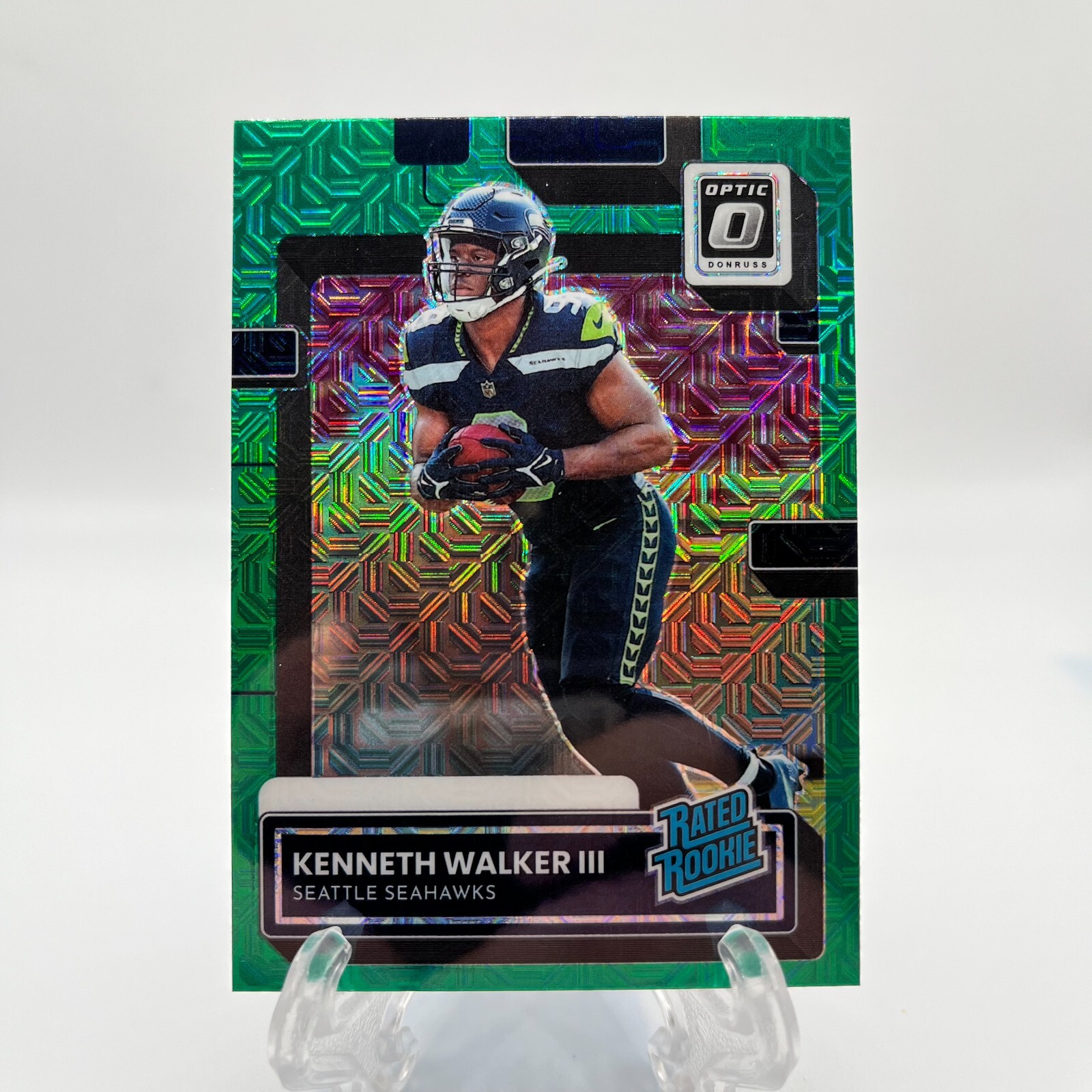 2022 Donruss Optic Green Mojo Preview Kenneth Walker III Rookie Seahawks #P-318