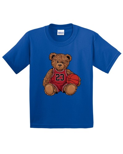 Bear Basketball Player Funny Kid's Short Sleeves T-Shirt Sports Graphic Gift Tee - Picture 4 of 14