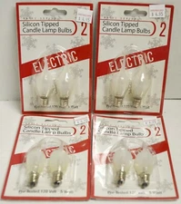 Silicon Tipped Candle Lamp Bulbs 4 Pks of 2 = 8 Total Bulbs 5W 120V