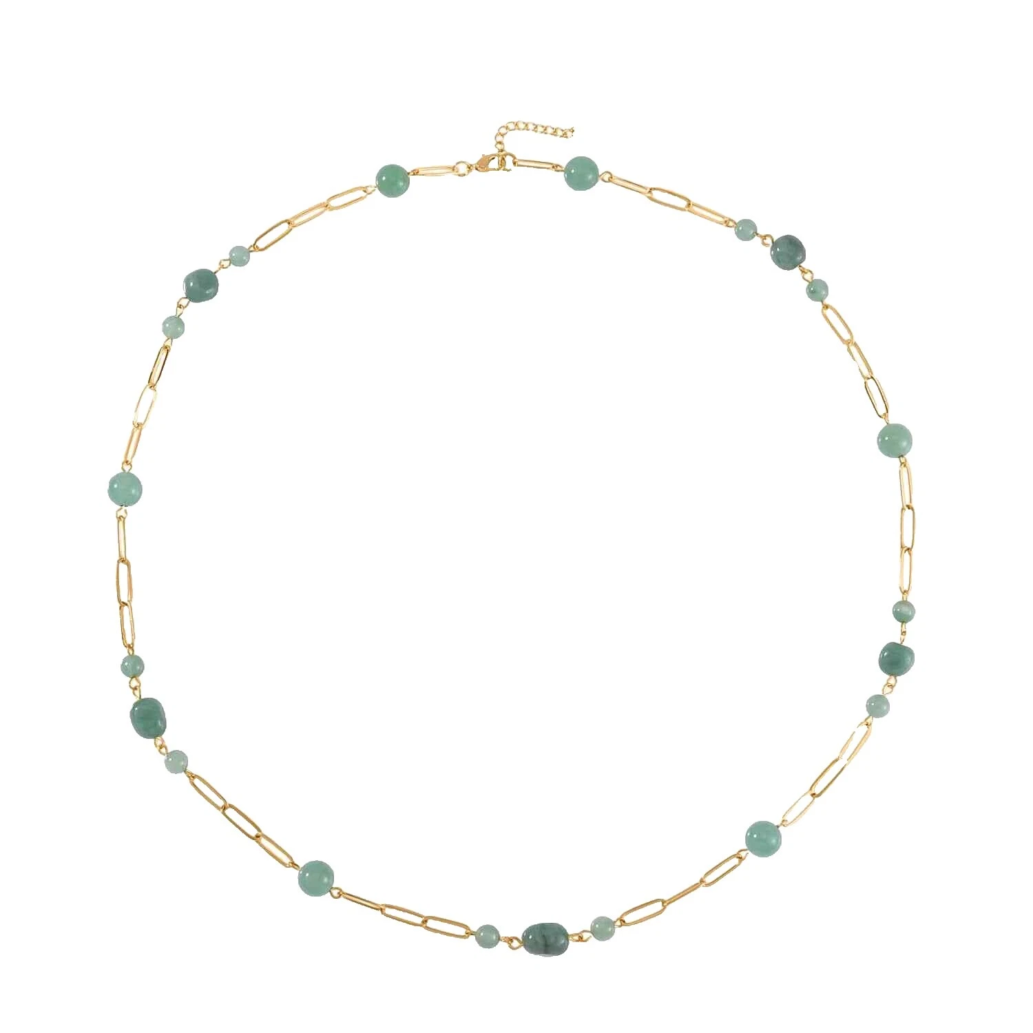 Chain Natural Aventurine Fashion Necklaces & Pendants