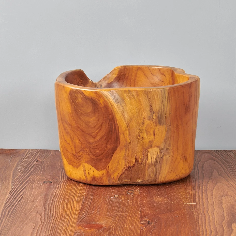 Teak Fruit Bowl Reclaimed Teak 8.3'' Tall Solid Teak Root Bowl Home Decor - Image 2 of 4