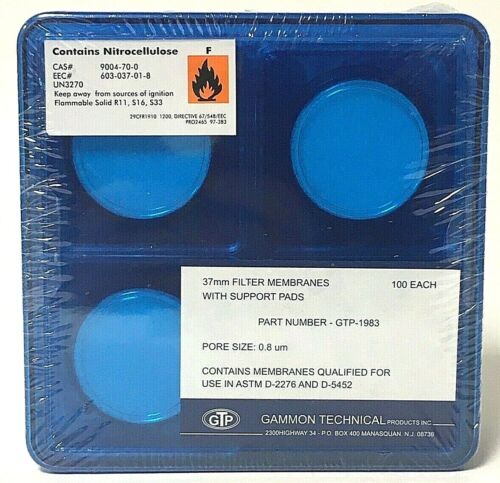 100 Count Nitrocellulose 37mm Filter Membranes w/ Support Pads Jet Fuel Test Kit - Picture 1 of 6