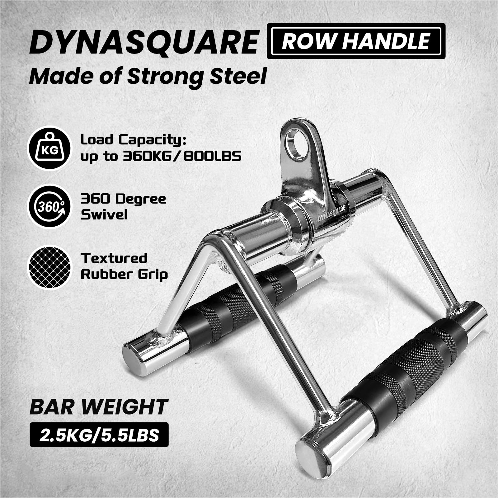 DYNASQUARE LAT Pulldown Attachments Combo, Curl Pulldown Bar with 360° Rotati...