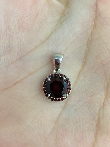 NATURAL GARNET 8 MM GARNET DIAMOND CUT STERLING SILVER 925 RING EARRING PENDENTS - 第 7/14 張圖片