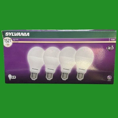 8x 15W (=100W) Sylvania LED GLS A65 Glühbirnen ES E27 Edison Schraube 2700K Lampe