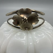 Sterling Silver DOGWOOD Flower Cuff Bracelet by Stuart Nye 