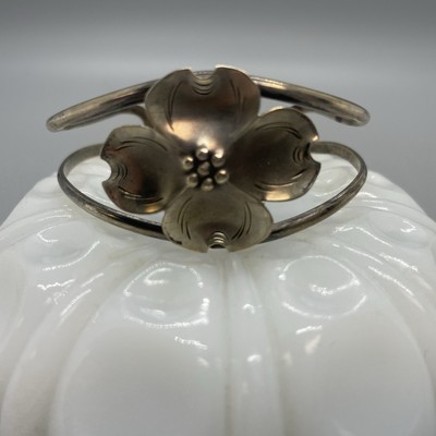 Sterling Silver Vintage Southwest DOGWOOD Flower Cuff Bracelet by Stuart Nye