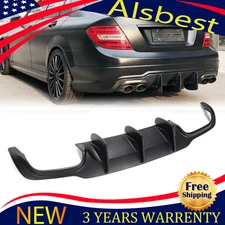 For 2012-2014 Mercedes W204 C250 C300 C350 C63 AMG Gloss Black ABS Rear Diffuser
