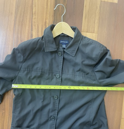 Vintage Ann Taylor Womens Large Black Single Breasted Rain Jackets Softshell - Picture 10 of 12