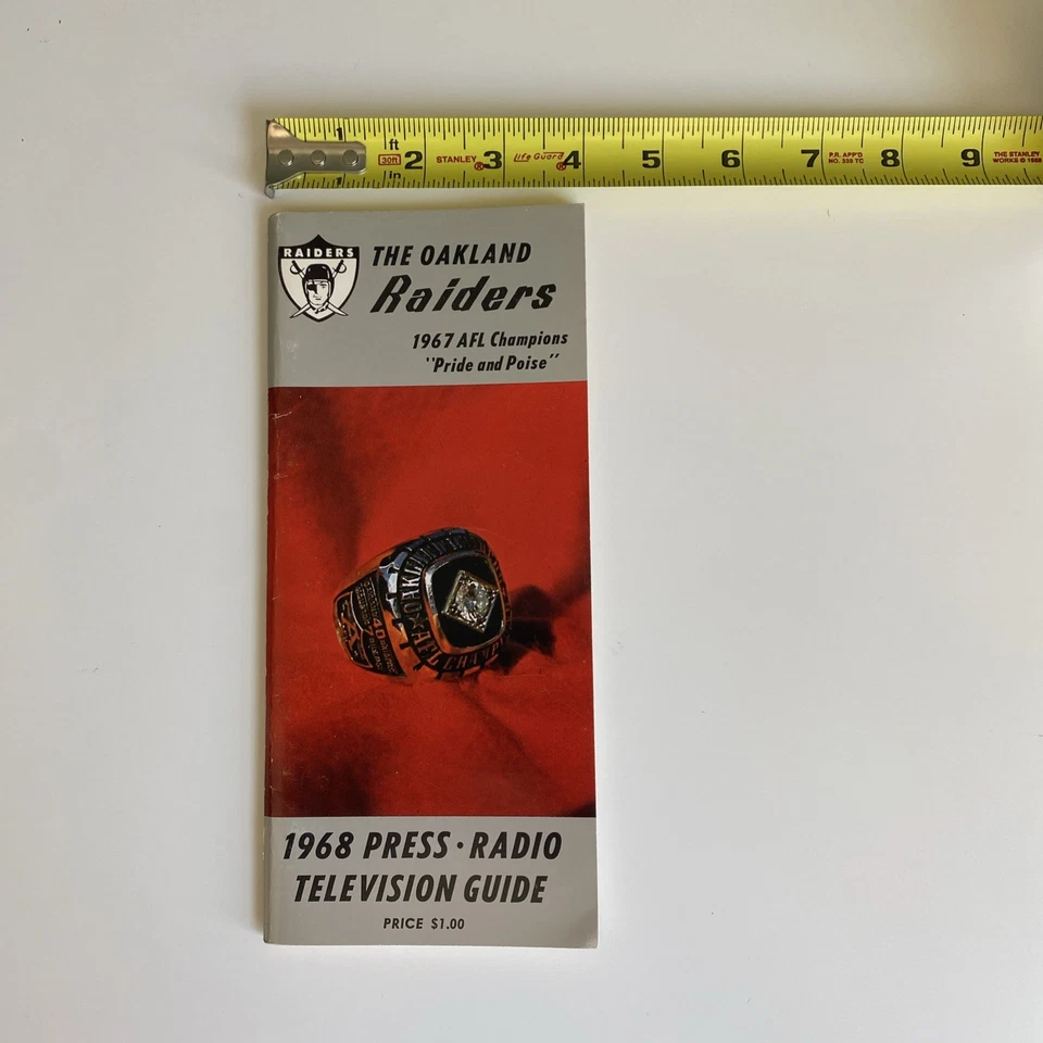 Vintage 1968 Oakland Raiders Official Press Radio Television Guide Football - Image 4 of 4