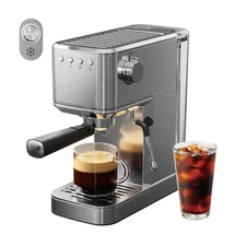 Espresso Machine - 20 Bar Coffee Maker with Milk Frother Steam Wand, Cold Bre...