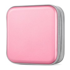 Bivisen CD/DVD Case Wallet, Light Pink, 48 Capacity, 48 Pink