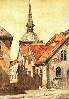 AK Oldenburg Lappan Aquarell A. Jakoby-Bartelt BFS Verlag (Nr. 1333)