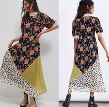 Anthropologie Verb by Pallavi Singhee Mixed Print Maxi Dress XL Patchwork Lace