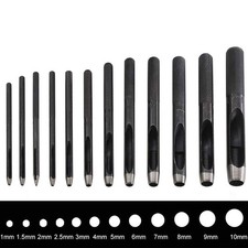 12Pcs Round Leather Hole Punch Tool Round Hollow Punch Set, Leather Craft Pun...