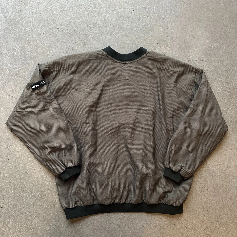 复古 Jack Nicklaus 套衫男式 XL 风衣高尔夫夹克尼龙衬里灰色 — 第 3/4 张图片