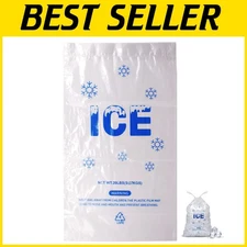 Reusable 14x28 Inch Ice Bags with Drawstring - 100 Count Commercial Quality