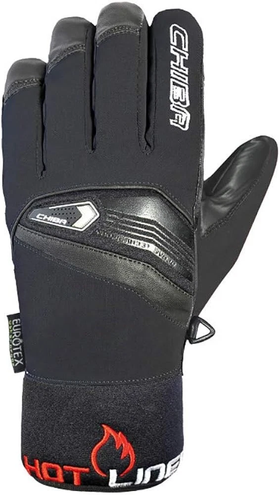 Chiba Men Snow Pro Leather gloves, black, size. 10.5