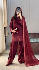 Ready Made 3 Piece Pakistani Farshi Salwar Kameez Bollywood Wedding Party Suits