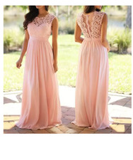 Womens Chiffon Lace Formal Party Gown Prom Bridesmaid Wedding Fashion Long Dress
