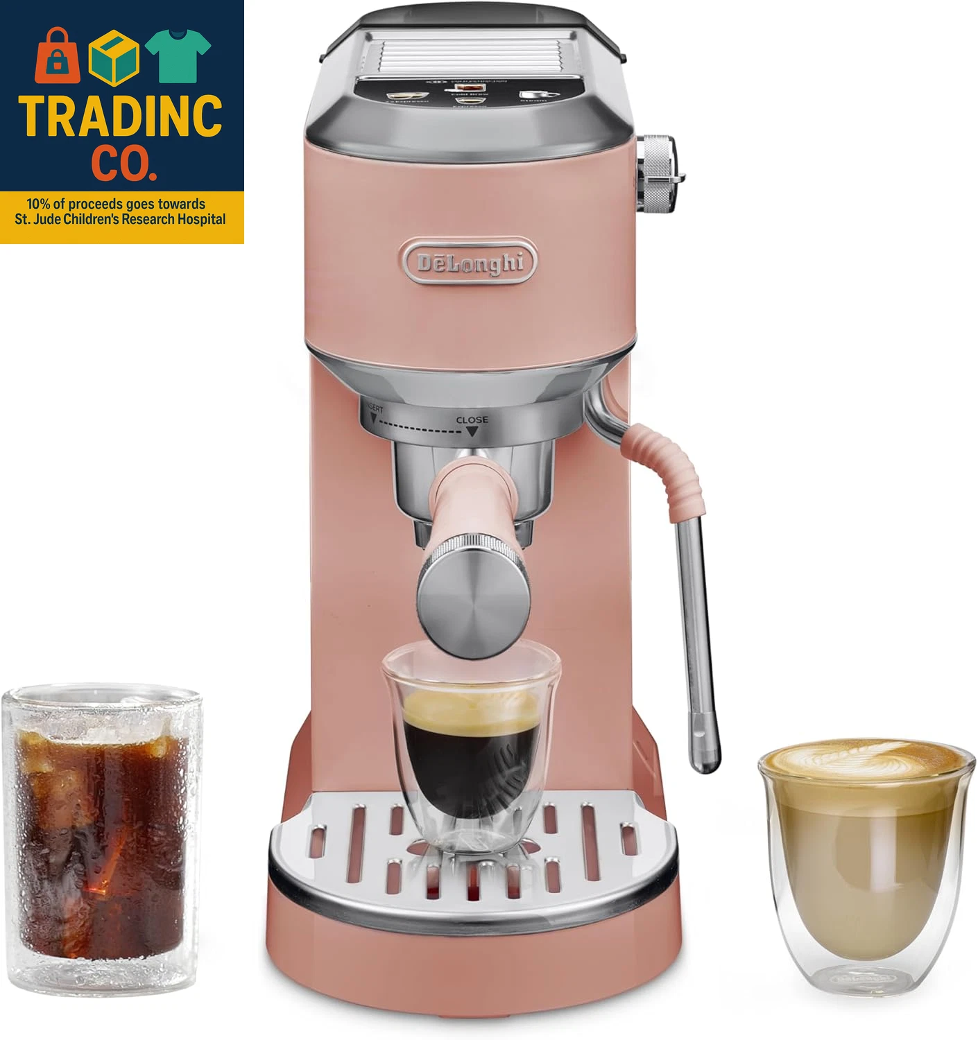 Dedica Duo Compact Espresso Machine - Cold Brew Coffee Maker with Milk Frother W