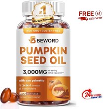 Pumpkin Seed Oil with Saw Palmetto Softgels, 3000mg Per Serving