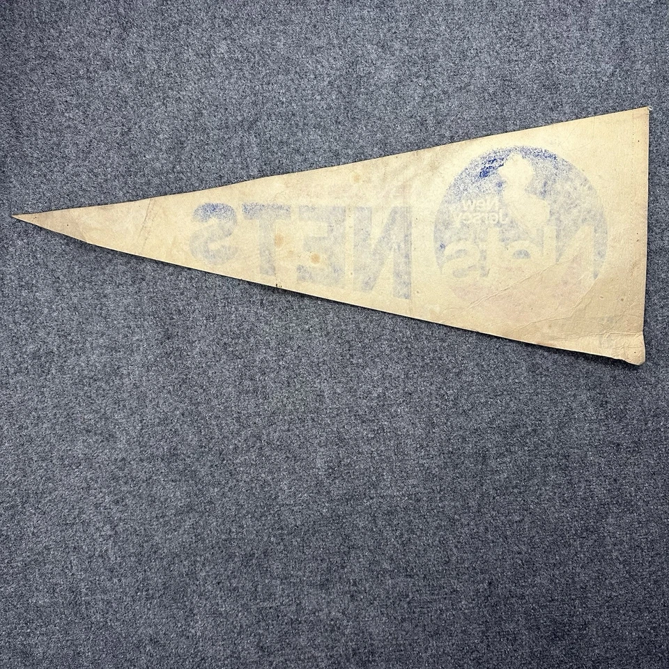 Vintage Original 1970s 1978 NEW JERSEY NETS NBA Basketball 30 X 12 Pennant Flag - Image 4 of 4