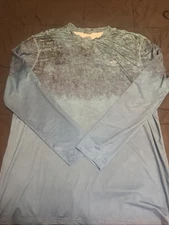 AFTCO Aftech Fishing Shirt 100% Polyester, Size XL, Long Sleeve,Blue Graphic