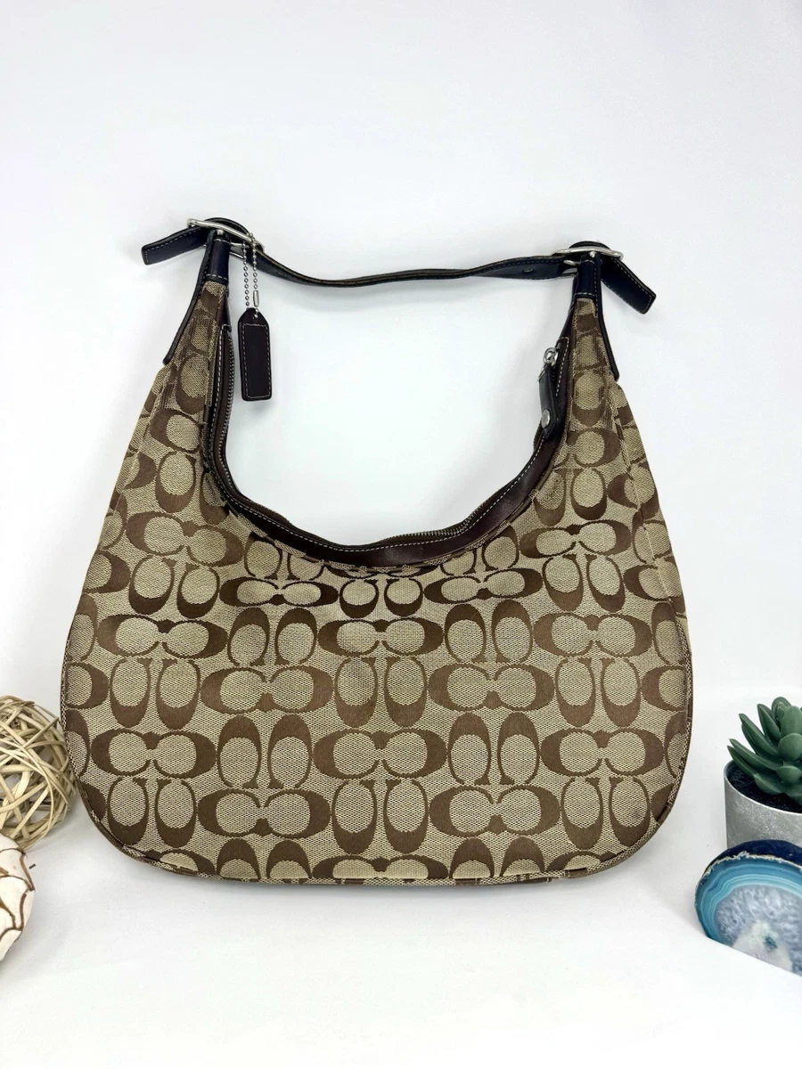 バッグ COACH Signature Hobo Shoulder Bag Brown Coach Brown Signature Hobo Bag | eBay