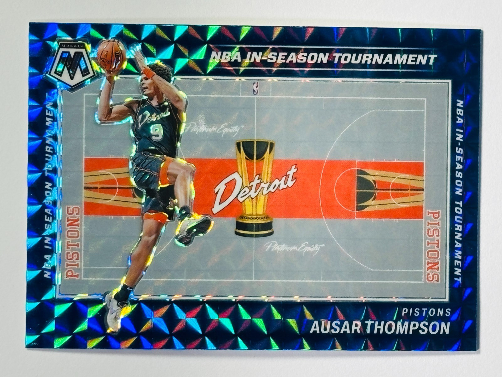 2023-24 Mosaic Ausar Thompson NBA In-Season Tournament Prizm Blue Pistons