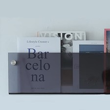 2-Pack Acrylic Magazine Holder Brochure Holder, 24" Record Holder 24 Inch Grey