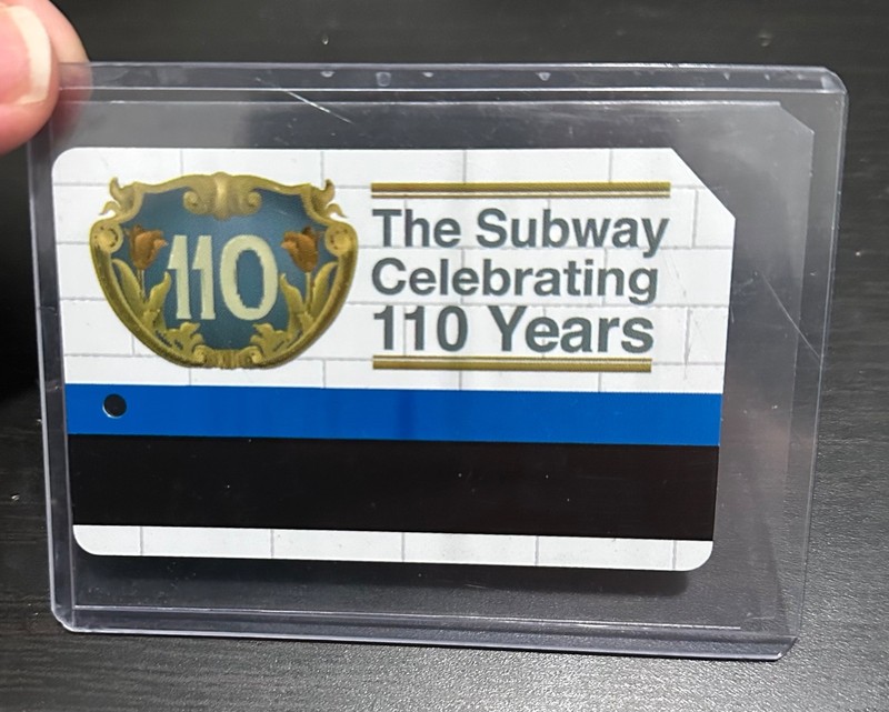 110 Year MTA Subway Service Anniversary Edition Metrocard