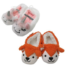 Cat Jack Baby Toddler Cozy Fuzzy Fur Animal Slippers - 12-24 months, 2T-5T