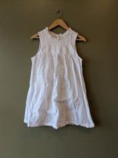 Calypso St Barth White Eyelet 100% Cotton Sleeveless Tunic Mini Dress Smock Euro