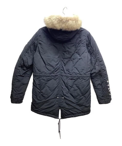 Uniform Experiment Navy Mod Coat S Nylon Coyote Fur Mens Vintage - Image 2 of 4