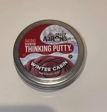 CRAZY AARON'S Mini Scented WINTER CABIN Tin~ Thinking ~ New! Sealed! Made in USA