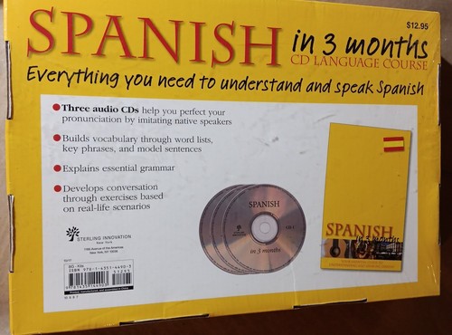 Spanish in 3 Months CD Language Course 3 Audio CD'S & Essential Guide New Sealed - Picture 1 of 6