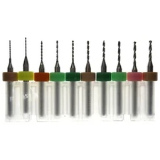 XCAN PCB/Circuit Board Micro Carbide Drill Bit Set, 10-Pieces, 0.6-1.5mm