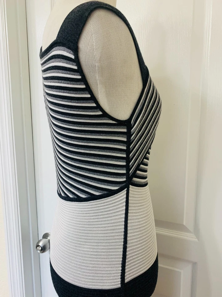 NARCISO RODRIGUEZ Silk Wool Knit Bandage Bodycon Stretch Dress 40 - Image 4 of 4