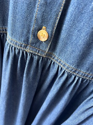 Vintage 90s Match Denim Jean Dress USA Made Women's Size 12 Button Front |  eBay