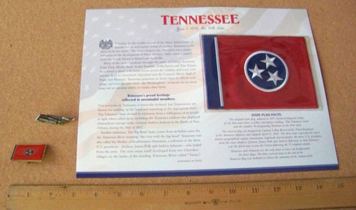 State of Tennessee patch & flag pin & state pin Willabee & Ward FREE SHIP