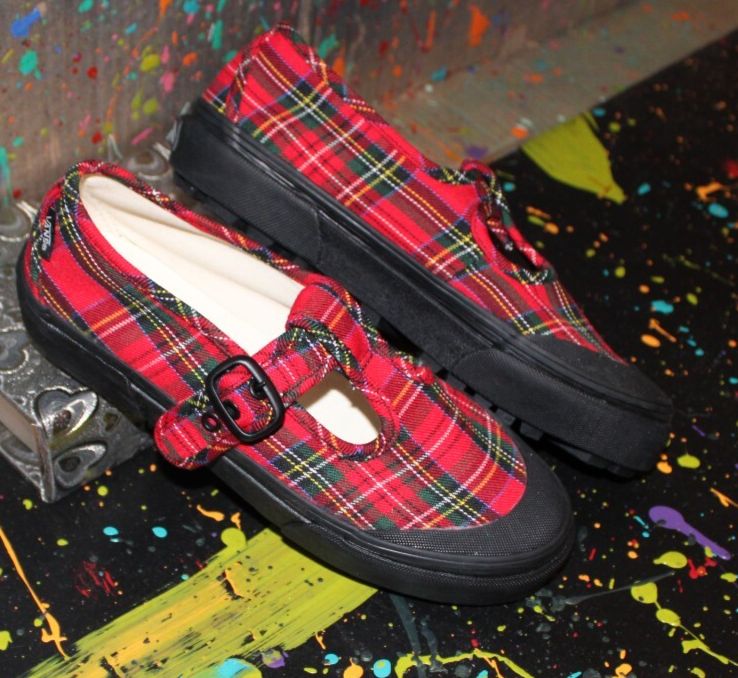 Vans Style 93 Red Tartan Plaid Mary Jane display picture 1