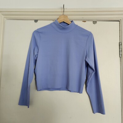 nike yoga luxe crop top in blue grey